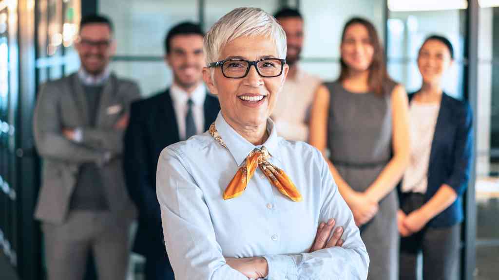 A photo of a business woman with folded arms